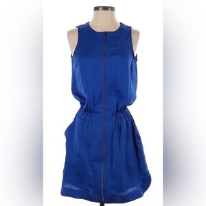 Banana Republic Sleeveless Royal Blue Pockets Full Zip Parachute Lined Dress